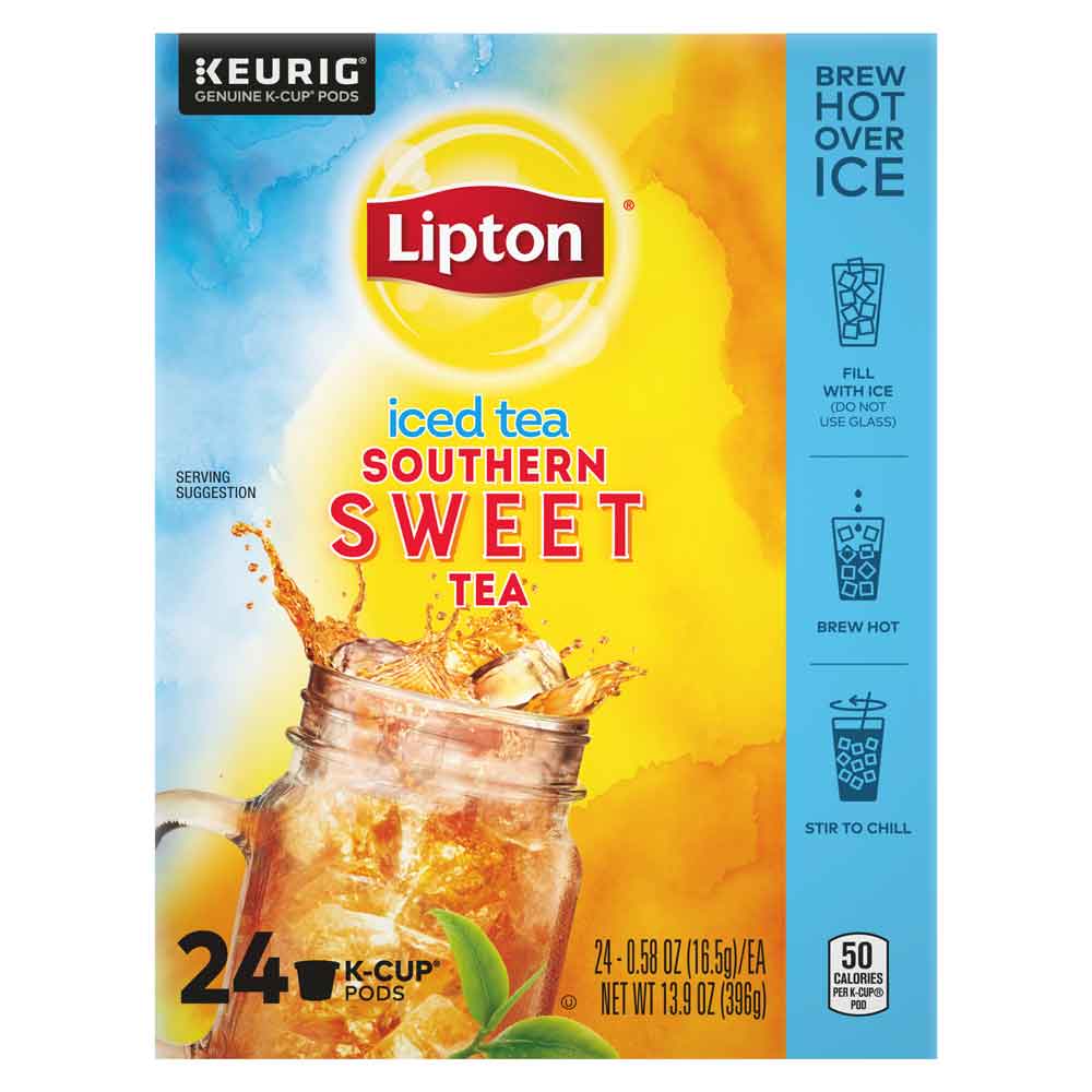 Lipton Iced Tea K-Cup® Pods Southern Sweet Black Tea, Caffeinated, Tea Bags 24 Count